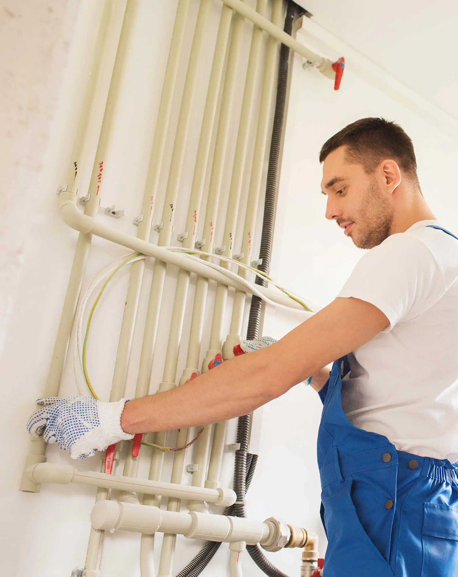 Man working on plumbing